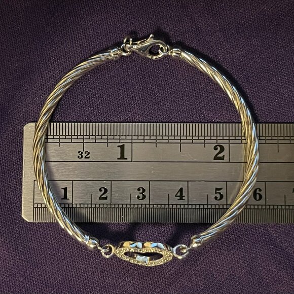 Vintage Sterling Silver Heart & Cubic Zirconia Bracelet - Picture 6 of 10